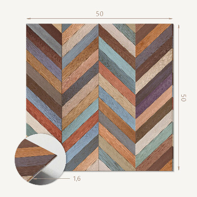 Quadratische wandpaneel Von Holz inspiriertes Fischgrätenmuster