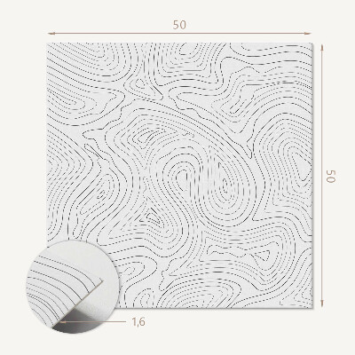 Quadratische wandpaneel Linien in einem welligen abstrakten Stil