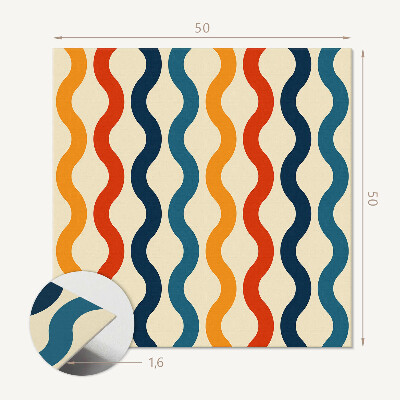 Quadratische wandpaneel Harmonie der Wellen in einem rhythmischen Muster