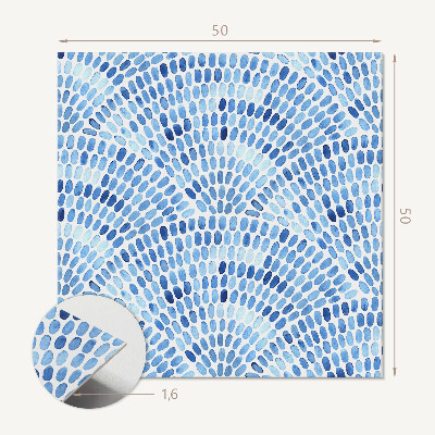 Quadratische wandpaneel selbstklebend Wellen im Aquarellstil