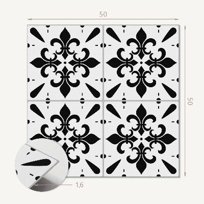 Quadratische wandpaneel selbstklebend Blumenmotiv im eleganten Stil