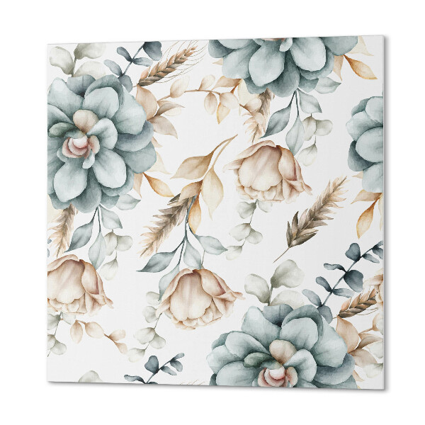 Quadratische wandpaneel selbstklebend Blumen- und Pflanzenmuster