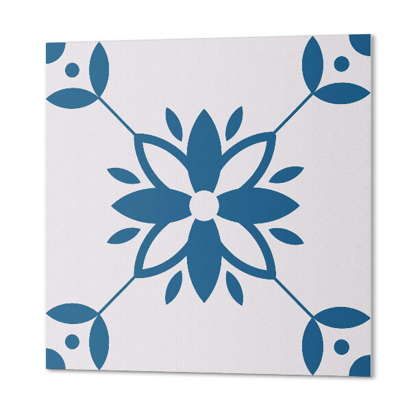 Quadratische wandpaneel selbstklebend Blumenmuster mit Blattakzenten