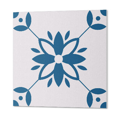 Quadratische wandpaneel selbstklebend Blumenmuster mit Blattakzenten