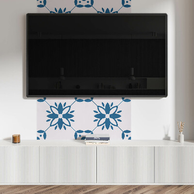 Quadratische wandpaneel selbstklebend Blumenmuster mit Blattakzenten