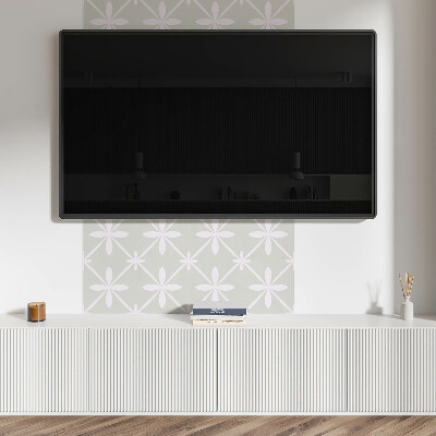 Quadratische wandpaneel Netzmuster mit floralen Elementen