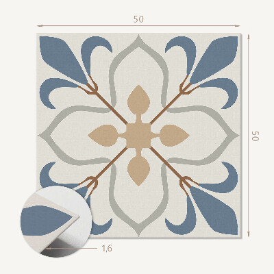 Quadratische wandpaneel selbstklebend Blattblumenmuster