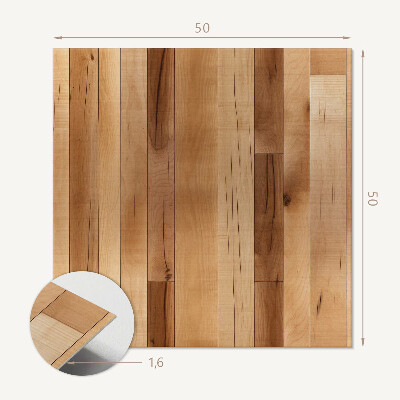 Quadratische wandpaneel selbstklebend Holz im natürlichen Stil