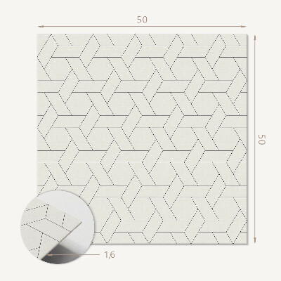 Quadratische wandpaneel selbstklebend Geometrie im hexagonalen Stil