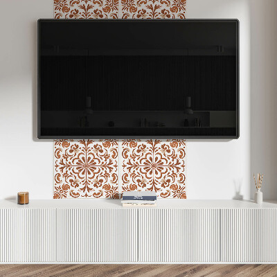 Quadratische wandpaneel selbstklebend Blumenmuster im Ornamentstil