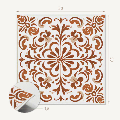 Quadratische wandpaneel selbstklebend Blumenmuster im Ornamentstil