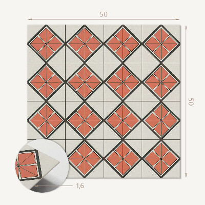 Quadratische wandpaneel selbstklebend Stilvolles geometrisches Rautenmotiv