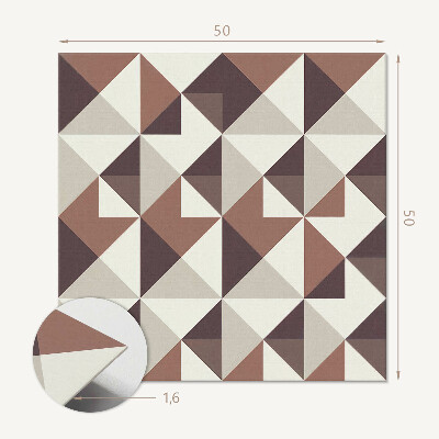 Quadratische wandpaneel selbstklebend Dreiecksgeometrie in einzigartigem Design