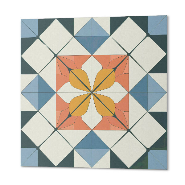 Quadratische wandpaneel selbstklebend Geometrie in floraler Version