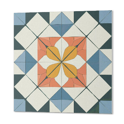Quadratische wandpaneel selbstklebend Geometrie in floraler Version