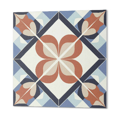 Quadratische wandpaneel Ausgewogenes Blumenmotiv in geometrischer Anordnung