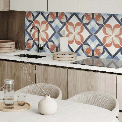 Quadratische wandpaneel Ausgewogenes Blumenmotiv in geometrischer Anordnung