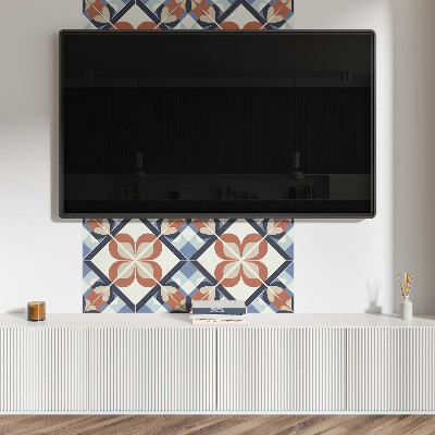 Quadratische wandpaneel Ausgewogenes Blumenmotiv in geometrischer Anordnung