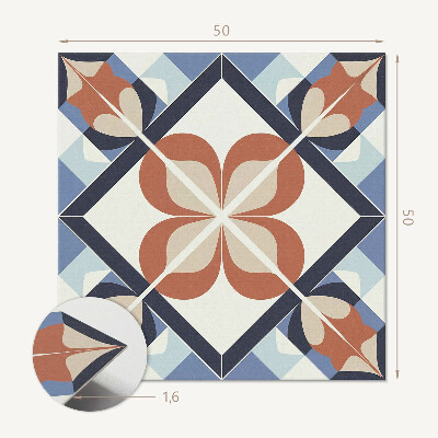 Quadratische wandpaneel Ausgewogenes Blumenmotiv in geometrischer Anordnung