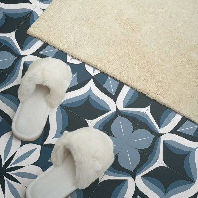 Quadratische wandpaneel Blumenfiguren in perfekter Symmetrie