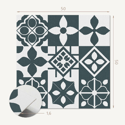 Quadratische wandpaneel Geometrische Formen auf Fliesen
