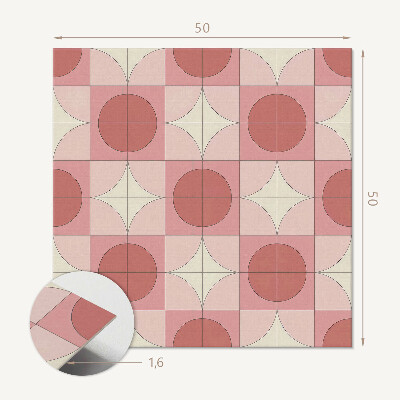 Quadratische wandpaneel Kreise mit Blumenmotiv