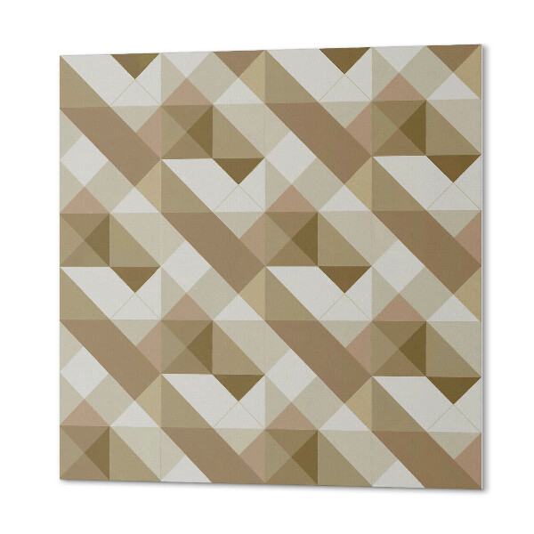 Quadratische wandpaneel selbstklebend Geometrisches Motiv in Naturtönen