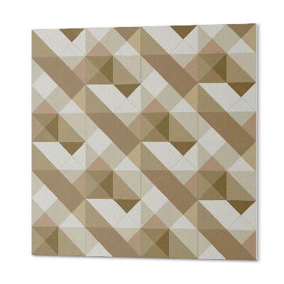 Quadratische wandpaneel selbstklebend Geometrisches Motiv in Naturtönen