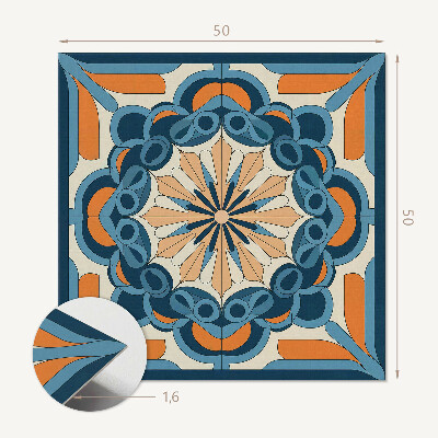 Quadratische wandpaneel Blumenmuster im Mandala-Stil