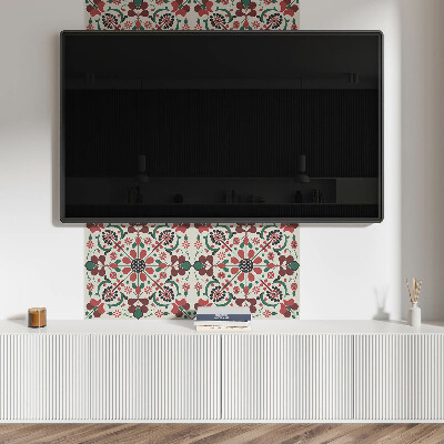 Quadratische wandpaneel Blumen im ausgewogenen symmetrischen Design