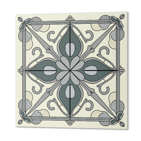 Quadratische wandpaneel selbstklebend Blumen mit eleganten Dekorationen