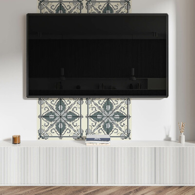 Quadratische wandpaneel selbstklebend Blumen mit eleganten Dekorationen