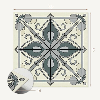 Quadratische wandpaneel selbstklebend Blumen mit eleganten Dekorationen