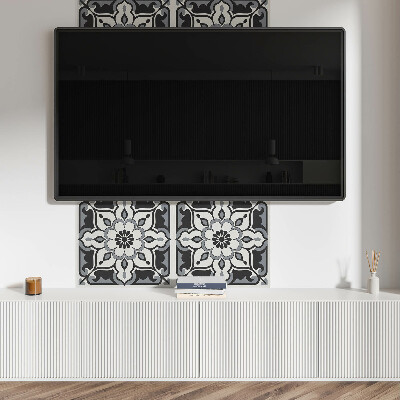 Quadratische wandpaneel Ornamente mit floralem Akzent