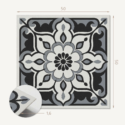 Quadratische wandpaneel Ornamente mit floralem Akzent