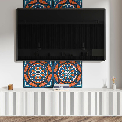 Quadratische wandpaneel selbstklebend Mandala-Muster mit Blattmotiv