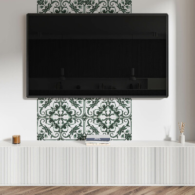 Quadratische wandpaneel selbstklebend Florale Motive in quadratischer Anordnung