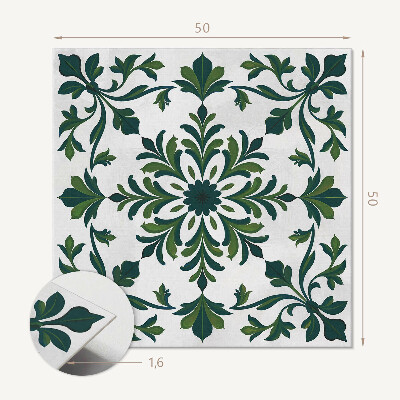 Quadratische wandpaneel Dekoratives Pflanzenmuster mit Ornamenten
