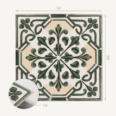 Quadratische wandpaneel selbstklebend Blumenmuster auf Keramik