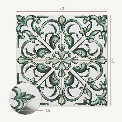 Quadratische wandpaneel Pflanzenharmonie im symmetrischen Design