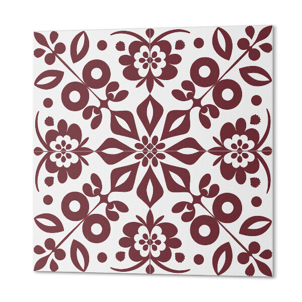 Quadratische wandpaneel selbstklebend Pflanzendesign mit Blüten und Blättern