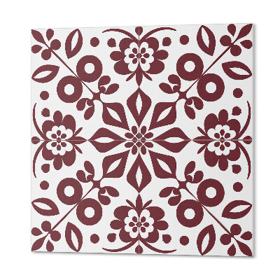 Quadratische wandpaneel selbstklebend Pflanzendesign mit Blüten und Blättern
