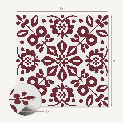 Quadratische wandpaneel selbstklebend Pflanzendesign mit Blüten und Blättern