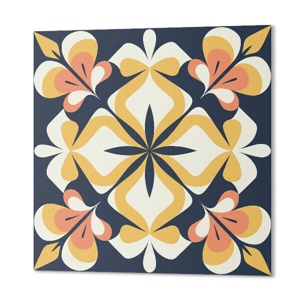 Quadratische wandpaneel Blumen in geometrischer Anordnung