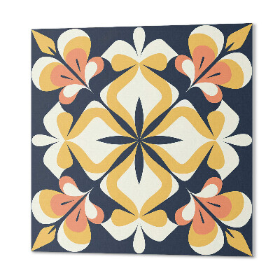 Quadratische wandpaneel Blumen in geometrischer Anordnung