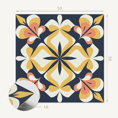 Quadratische wandpaneel Blumen in geometrischer Anordnung