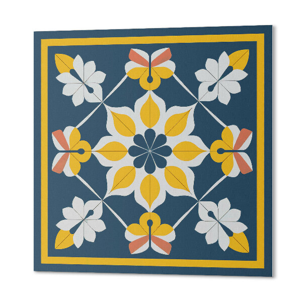 Quadratische wandpaneel selbstklebend Blumen in perfekter Symmetrie
