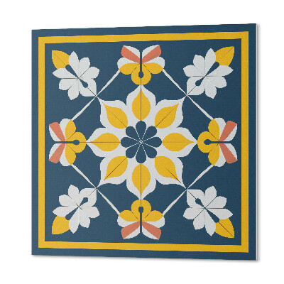 Quadratische wandpaneel selbstklebend Blumen in perfekter Symmetrie