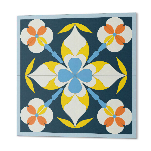 Quadratische wandpaneel Blumenmuster
