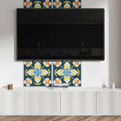 Quadratische wandpaneel Blumenmuster